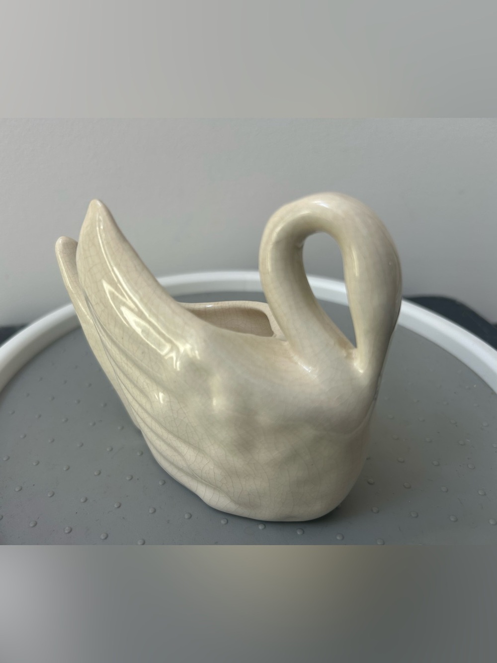 Swan Planter Decor Home Art Vintage Ceramic Pot MCM Bird - Picture 4 of 8